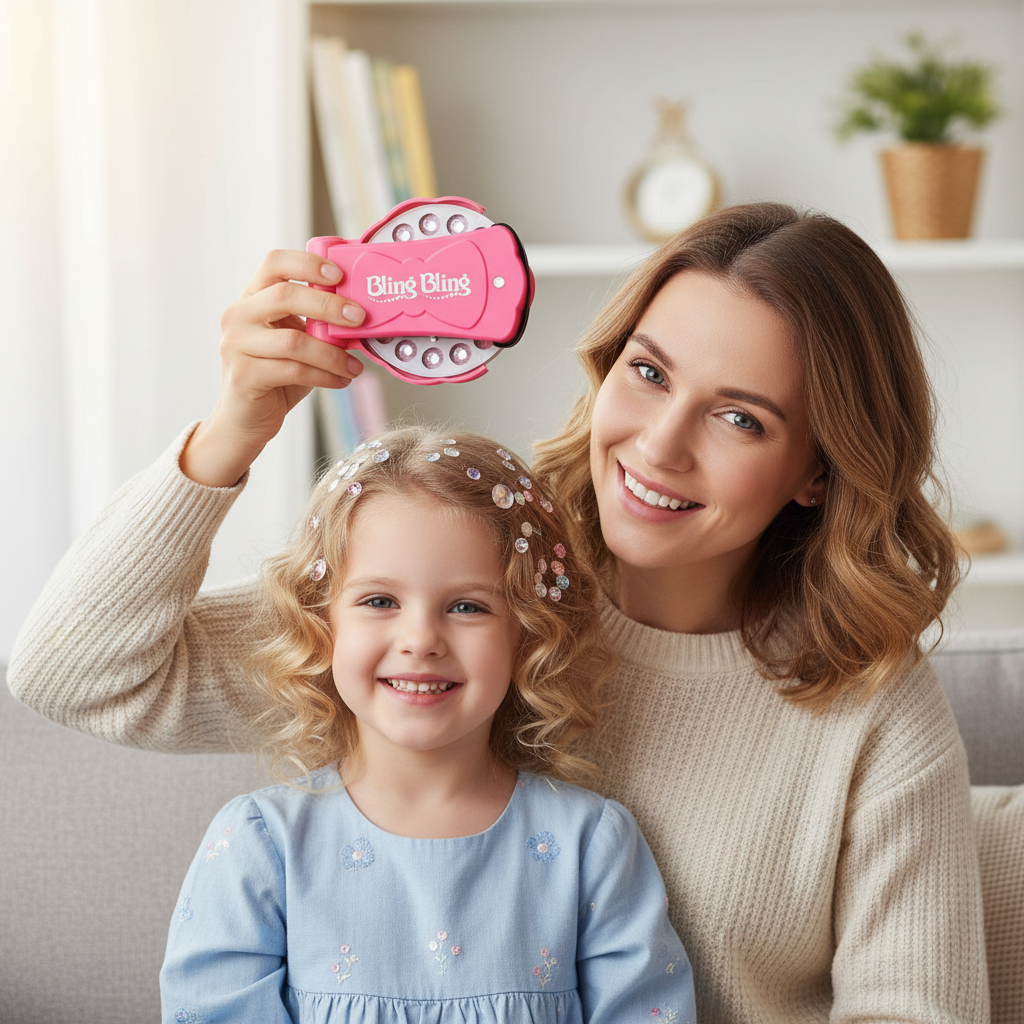 Glitter Diamond Styling Tools Hair Gemstone Styling Set