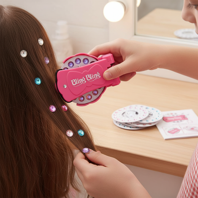 Glitter Diamond Styling Tools Hair Gemstone Styling Set